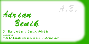 adrian benik business card